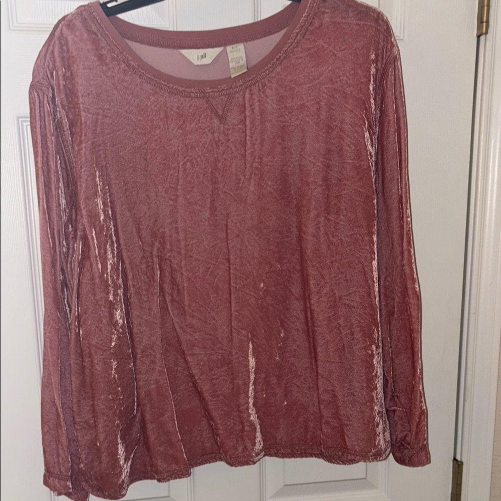 J. Jill Pink Oversized Long Sleeve Blouse